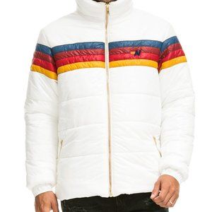 MEN'S 4 STRIPE LUXE TREKKER JACKET - GLOSSY WHITE
